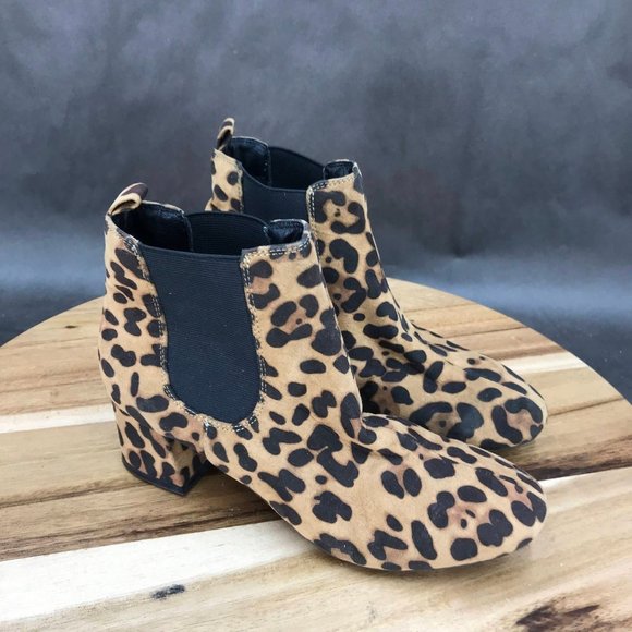 UnionBay Leopard Print Block Heel Chelsea Boots Womens Size 6 - Picture 1 of 7